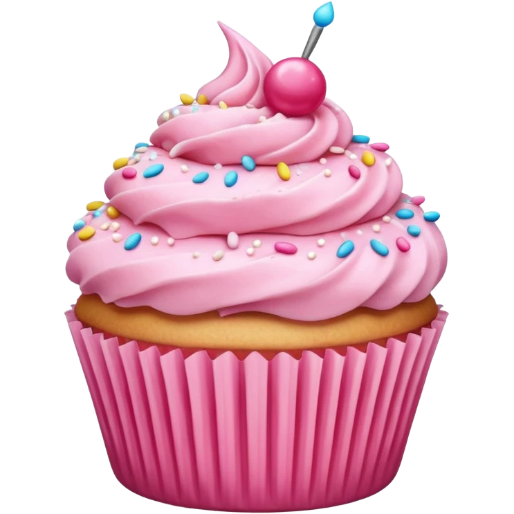 Cupcake with pink icing emoji