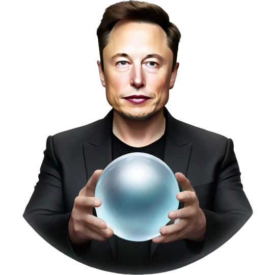 elon musk with crystal ball emoji