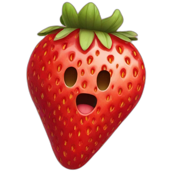 Dehydrated strawberry emoji