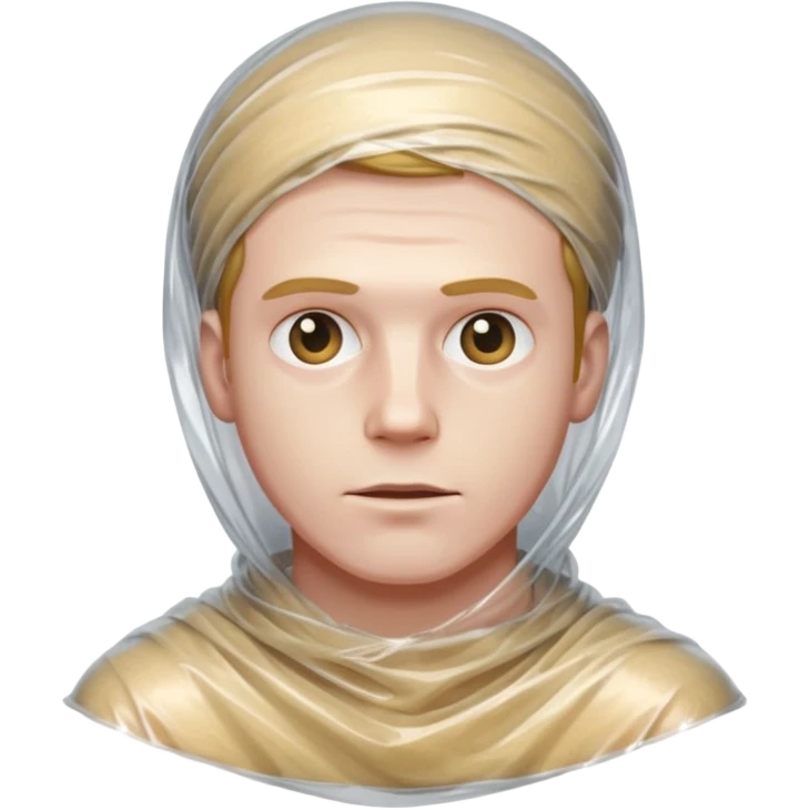 male body wrapped in plastic wrap emoji