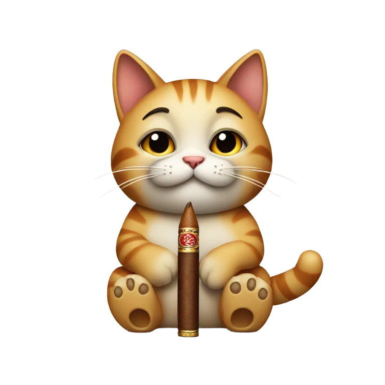 cat smoking a cigar emoji