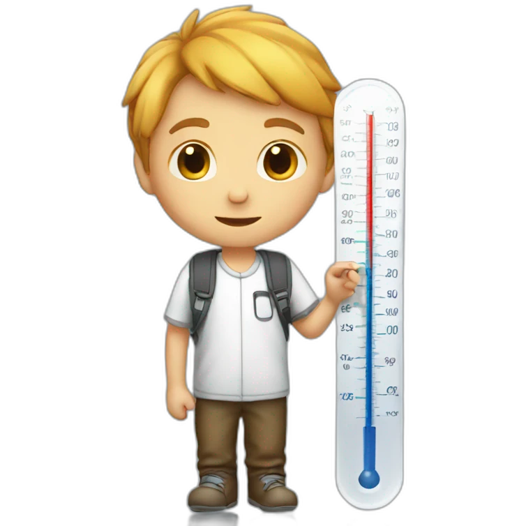 kid with termometer emoji