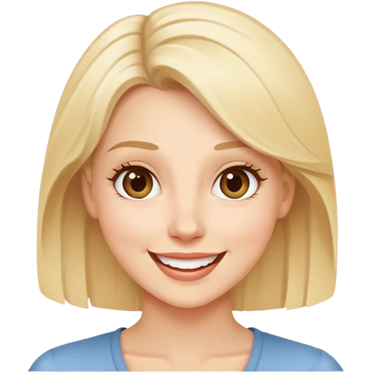 maman solo, femme blonde, expression joyeuse, style épuré, fond neutre emoji