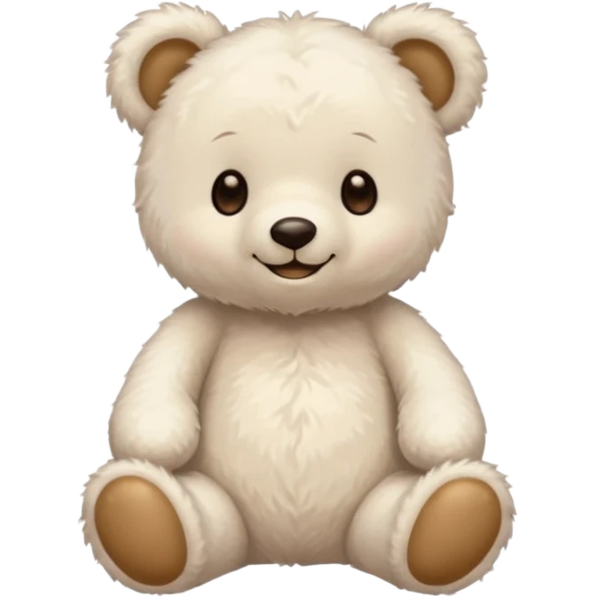 White boho aesthetic teddy sticker emoji