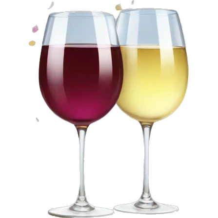 A toast of two glasses of wine With confetti

 emoji