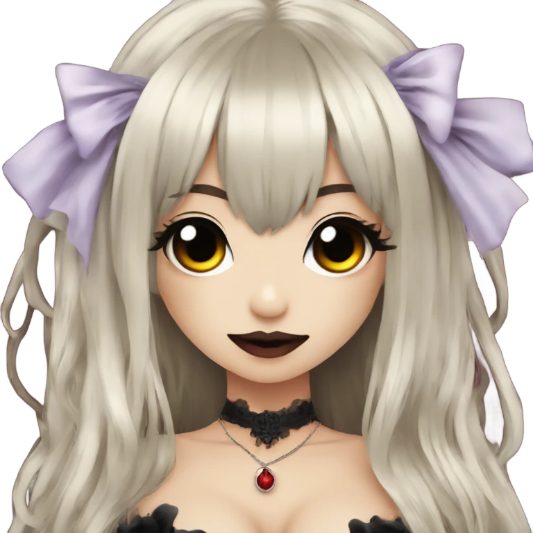 Vampire hime gyaru girl black hair emoji