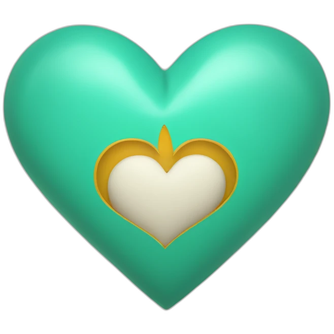 Corazón turquesa con la letra D en el interior emoji