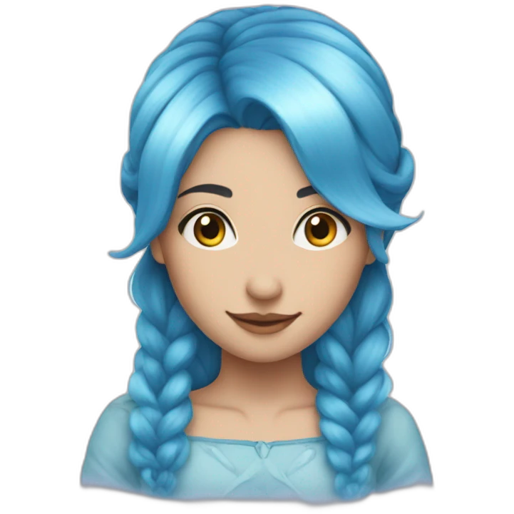 Fairy tale blue hair emoji