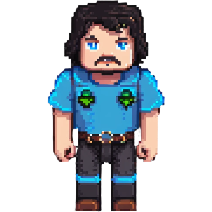 Jack Black as a Minecraft character emoji