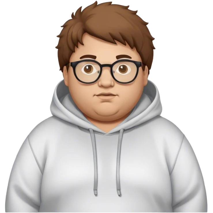 Fat guy wearing hoodie saying tawhid and has fluffy hair and wears glasses emoji