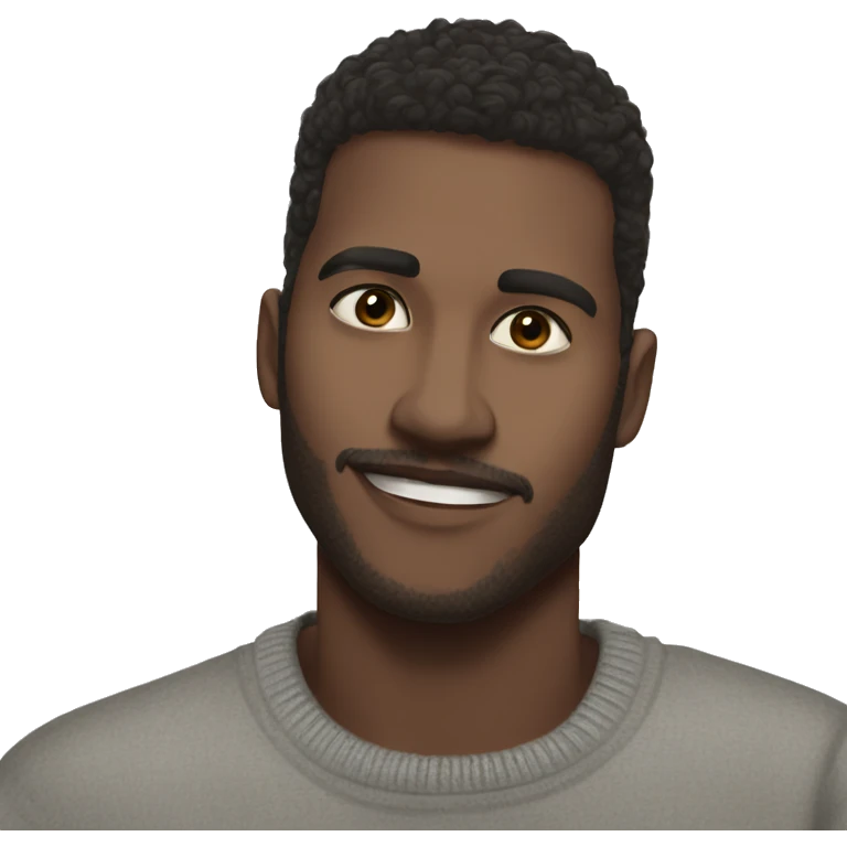 dark-skinned boy in sweater emoji