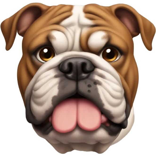 Brown and brown English bulldog  emoji