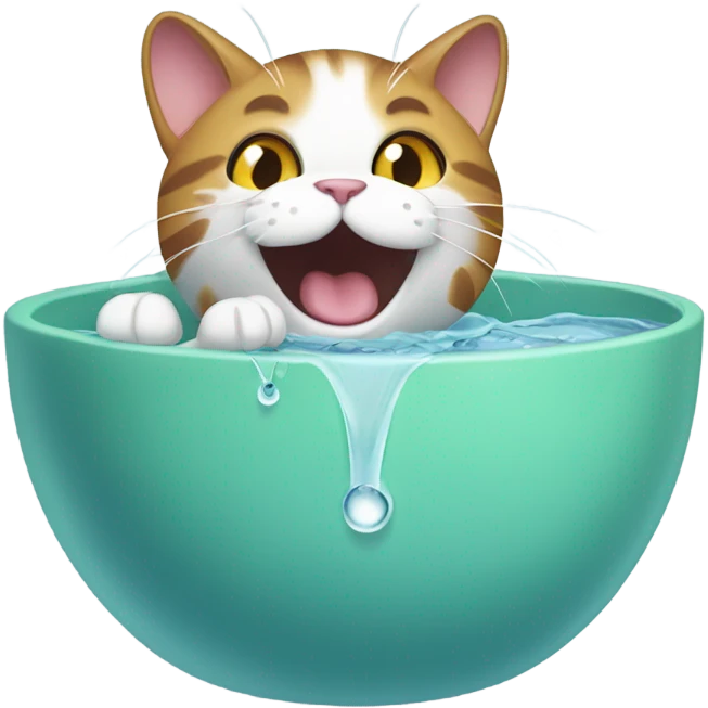 Cat drink water emoji