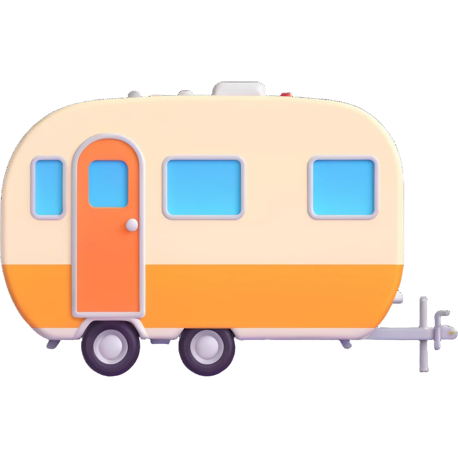 caravan in 3D emoji style emoji