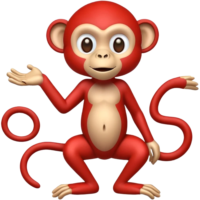 Red monkey with no legs only arms  emoji