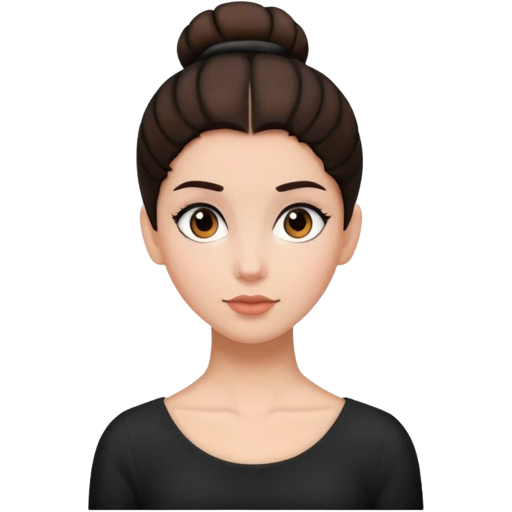 The girl has tied her hair into a black bun. emoji