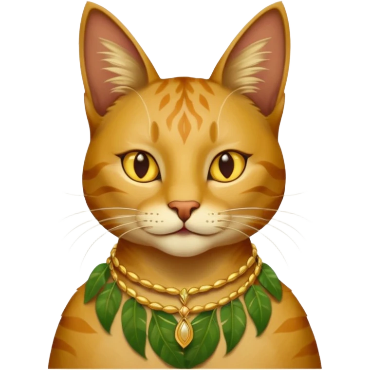 ancient cat with leaf cloth emoji