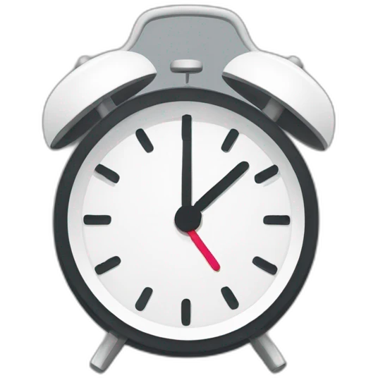flat alarm clock vector, minimalist, in style of SKSKS app icon emoji