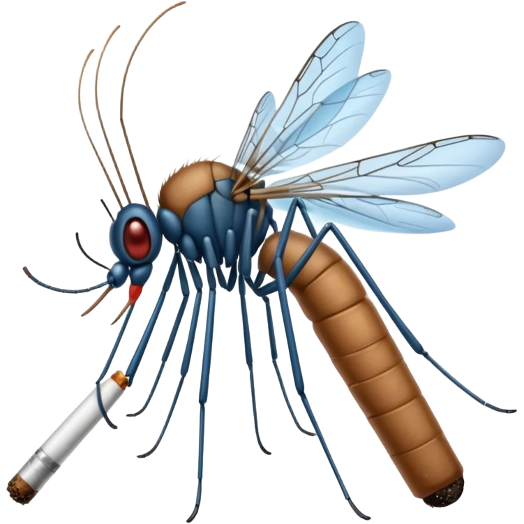 mosquito azul fumando un cigarro emoji