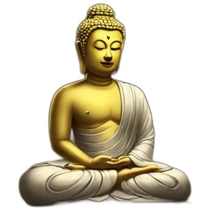 buddha status using a macbook, photo realistic emoji