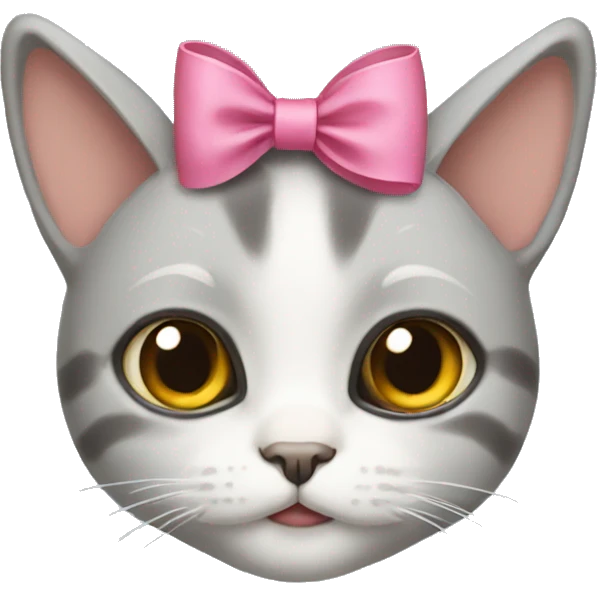 A cat with a bow on its head emoji