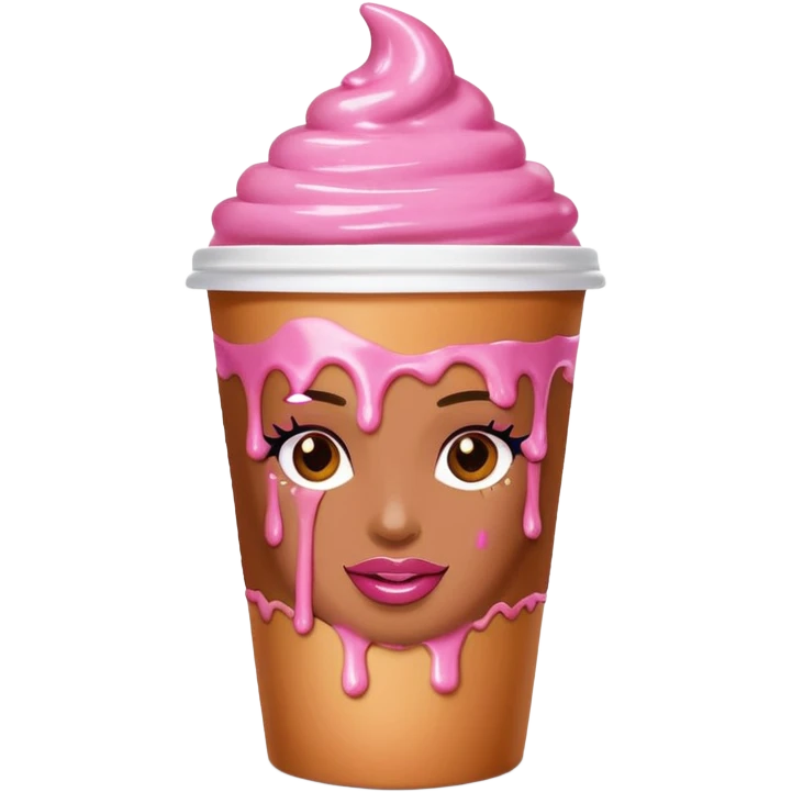A Dunkin coffee cup but Megan thee stallion themed emoji