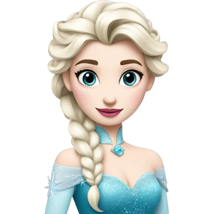 elsa frozen with pink lips emoji