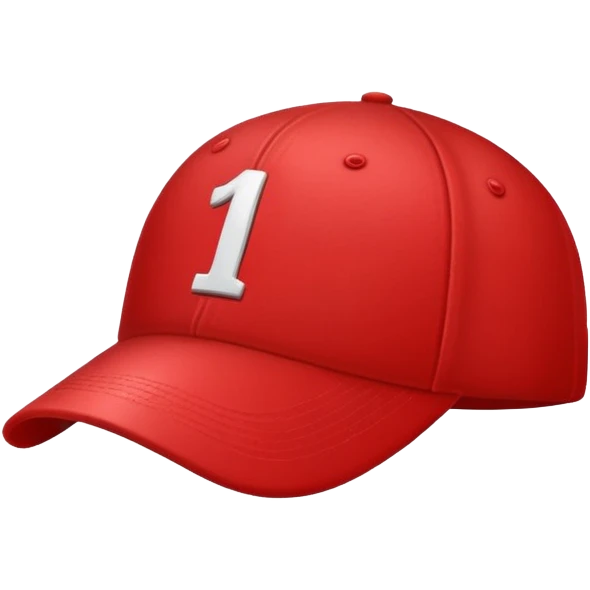 empty red cap with number “1” on it emoji