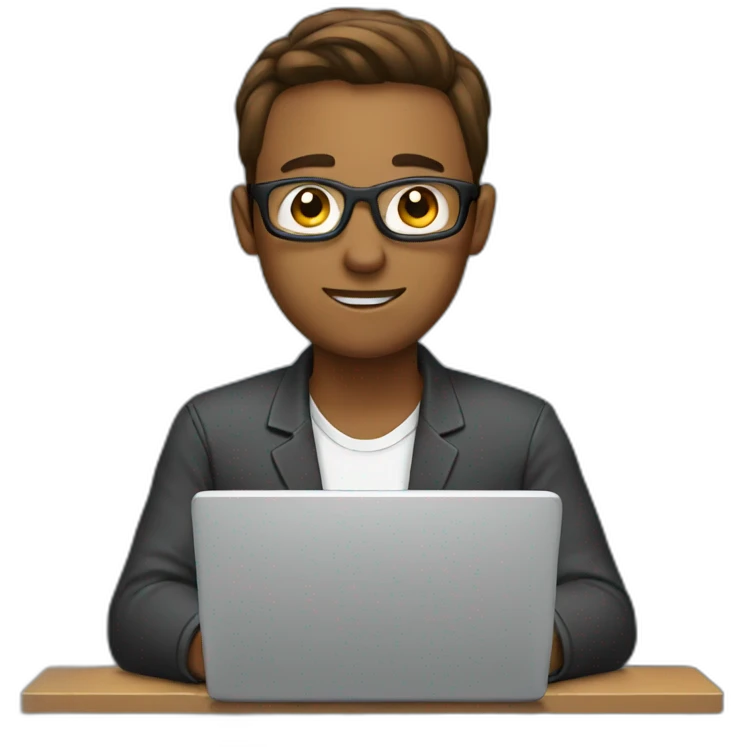 man working in a laptop emoji