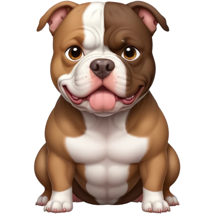 White and dark brown american bully emoji