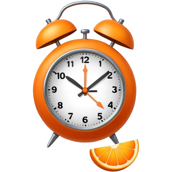 clock with a little orange next to it emoji
