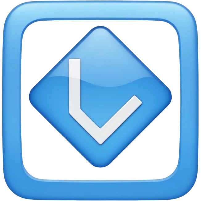 I want a blue square flipped 45 degrees and a white checkmark in it emoji