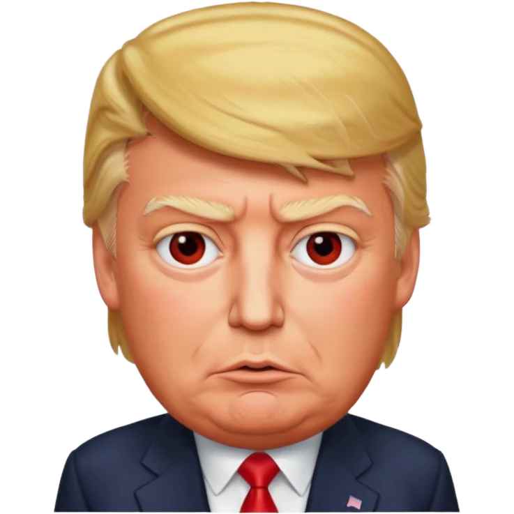 Donald Trump is vey very very furious. Red with anger. photorealistic emoji