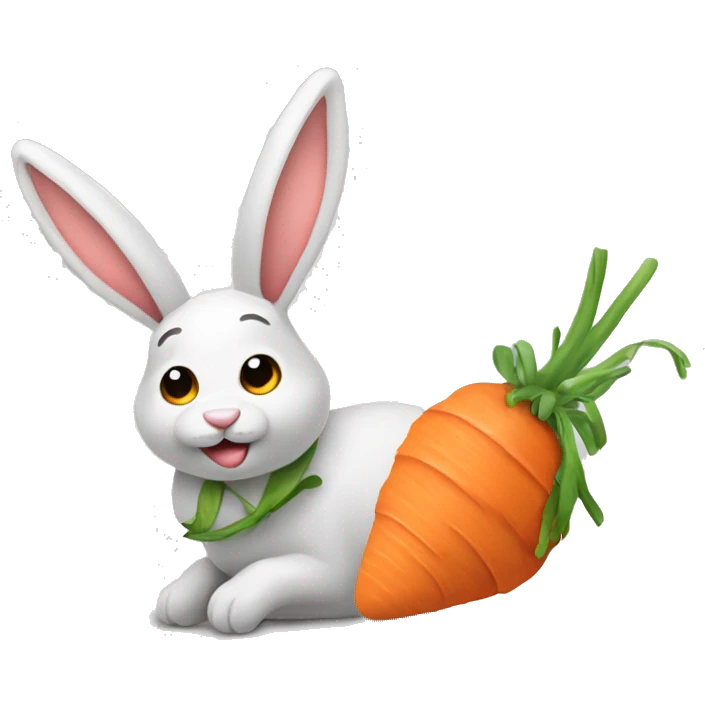 Un conejo con una zanahoria  emoji
