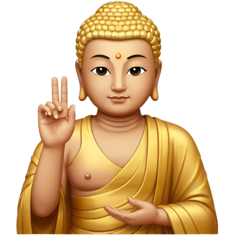 Buddha facing the front with his index finger emoji