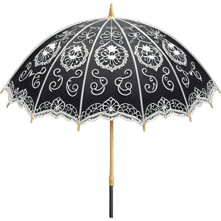 goth black lace parasol emoji