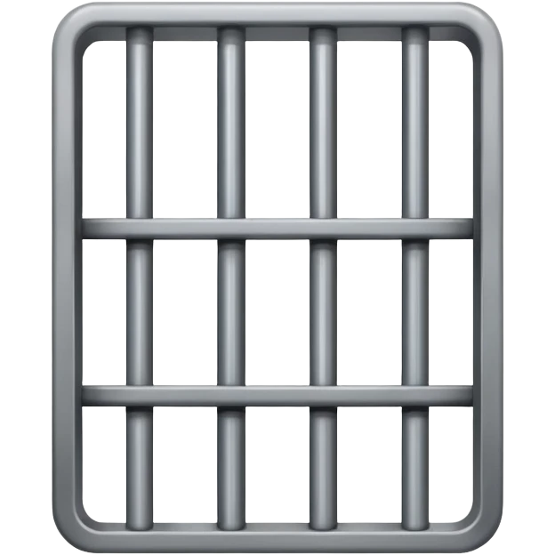 If there was a jail cell emoji in iOS, how would you design and iOS style emoji. Create an jail cell emoji with no prisoner. (Not a cage must be single 4 rods facing to front view point) emoji