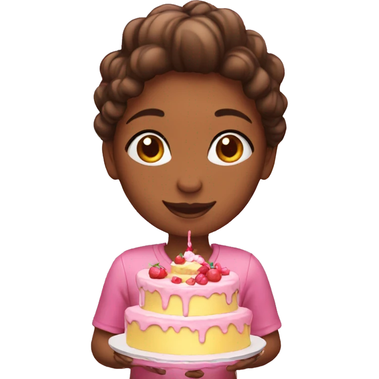 a girl with cake emoji