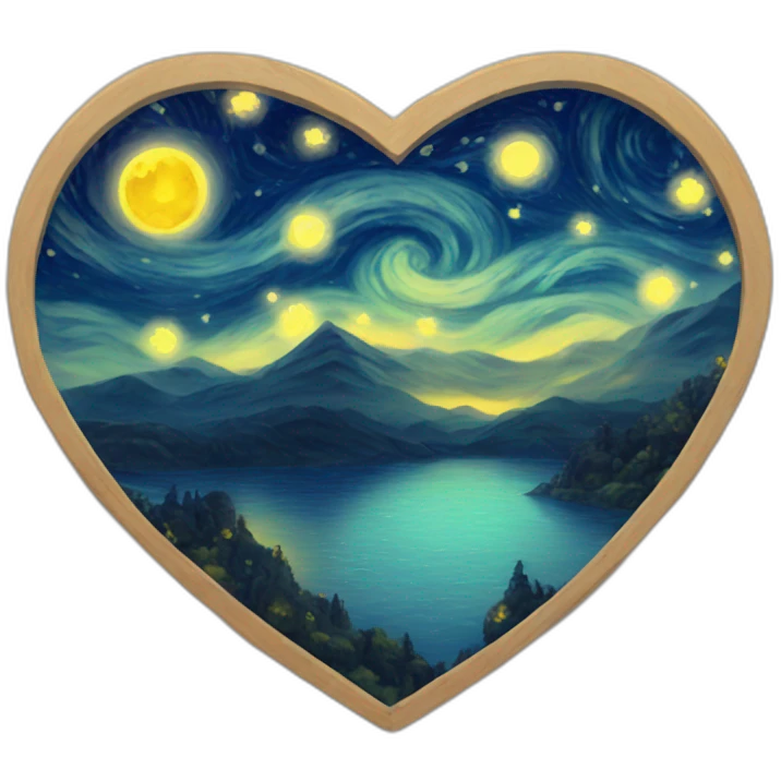 "starry night" inside a heart emoji