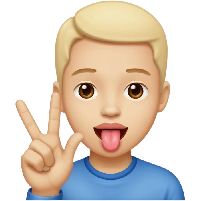 tongue out with milde fingers up emoji