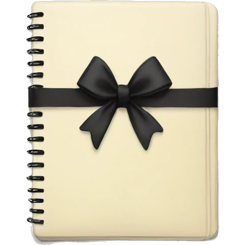 notebook with a black bow emoji