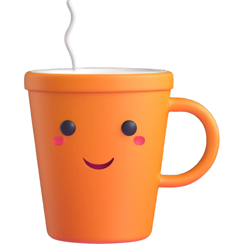 realistic 3D coffee cup with neutral background emoji