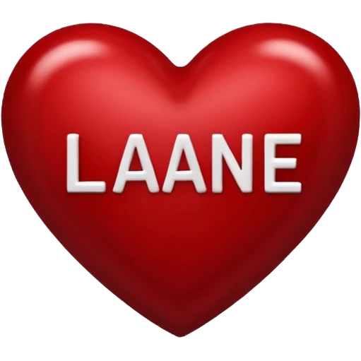 dark red heart with Lane in the middle emoji