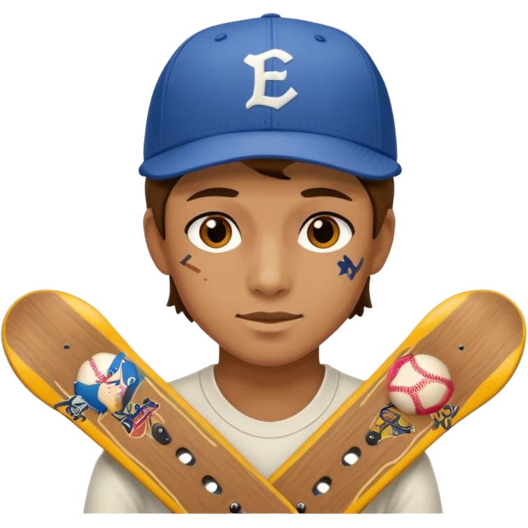 Skater with stickered deck emoji