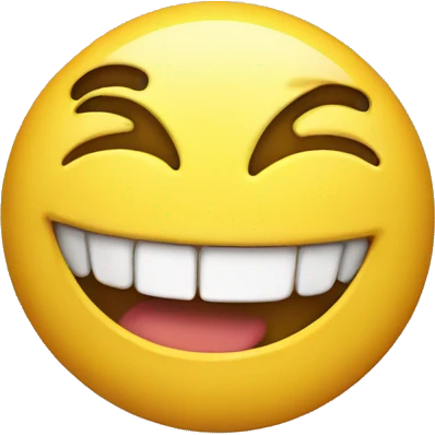 Yellow emoji laughing with tongue on front teeth  emoji