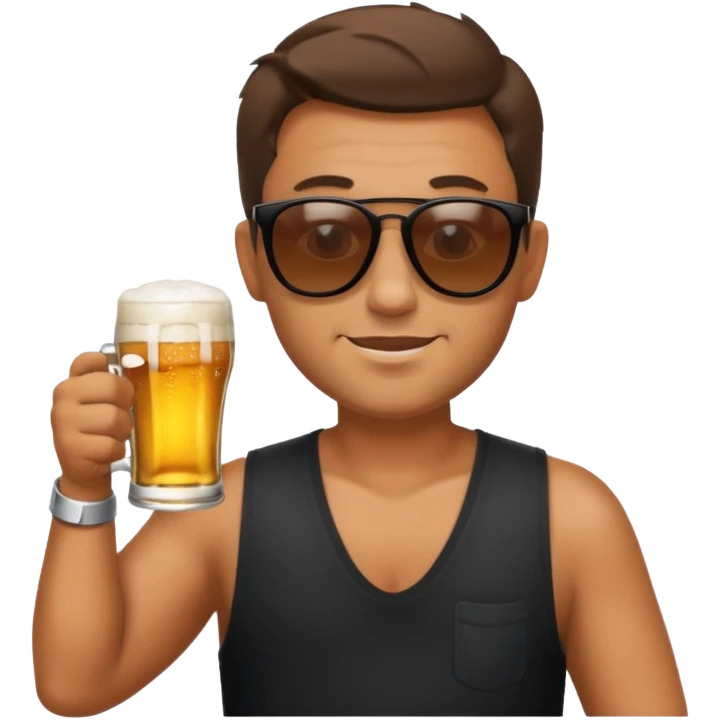 men dringing beer emoji