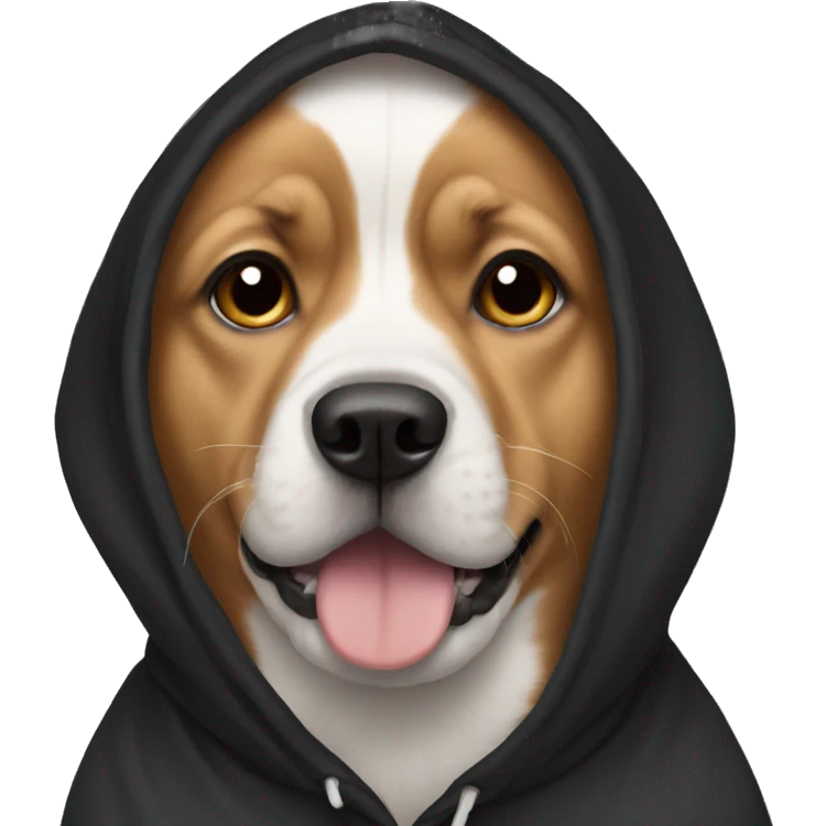 Dog with black hoodie  emoji