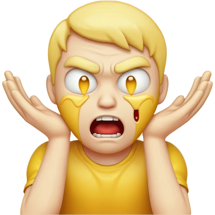 yellow emoji choking himself out in anger scary emoji