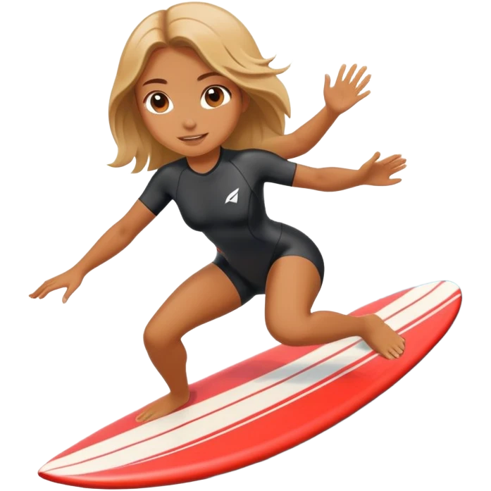 beautiful girl do surfing emoji