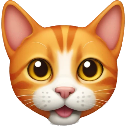 Orange cat with tongue out emoji
